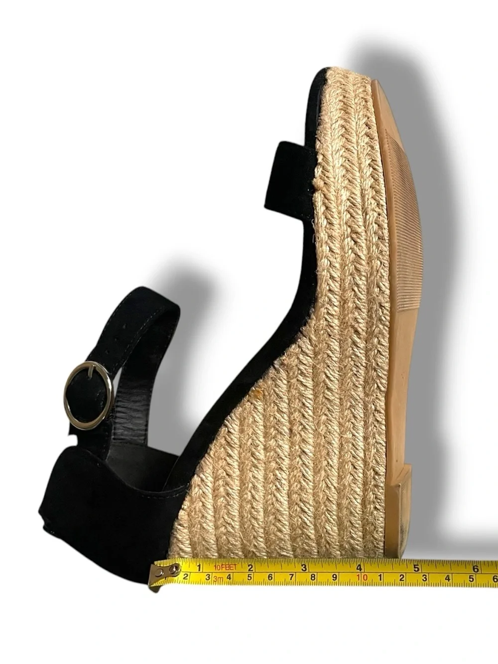 Torrid Black Espadrille Wedge Sandals Ankle Strap Platform Heels Size 9.5W